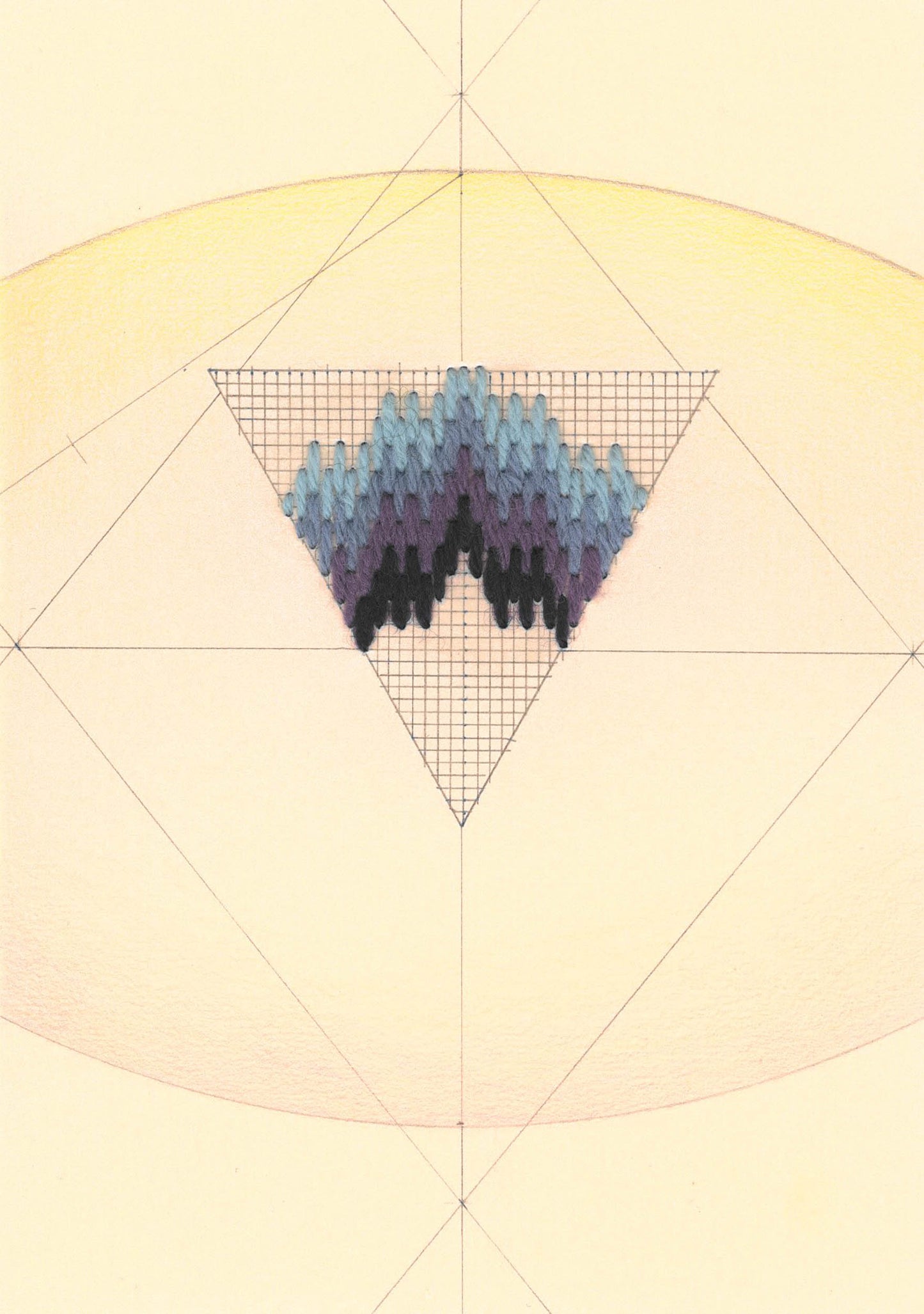Cecilia Charlton Bargello Triangle (Purple on Peach)