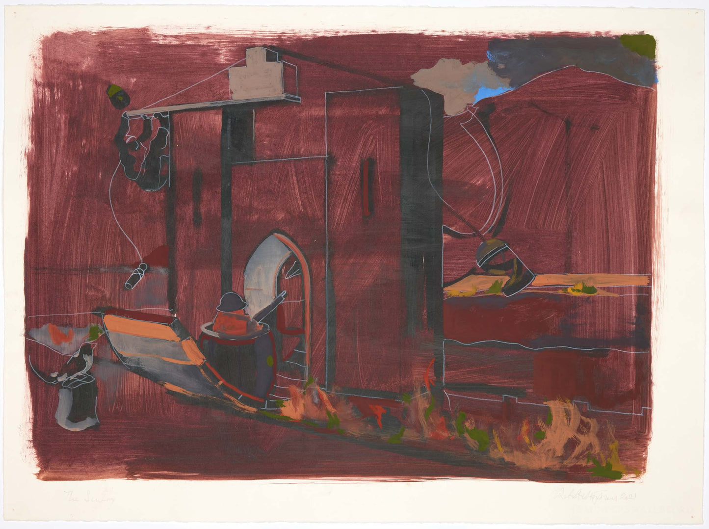 Peter Jones The Sentry52x72cminian Inkacrylicpencilgouachepastel 2021