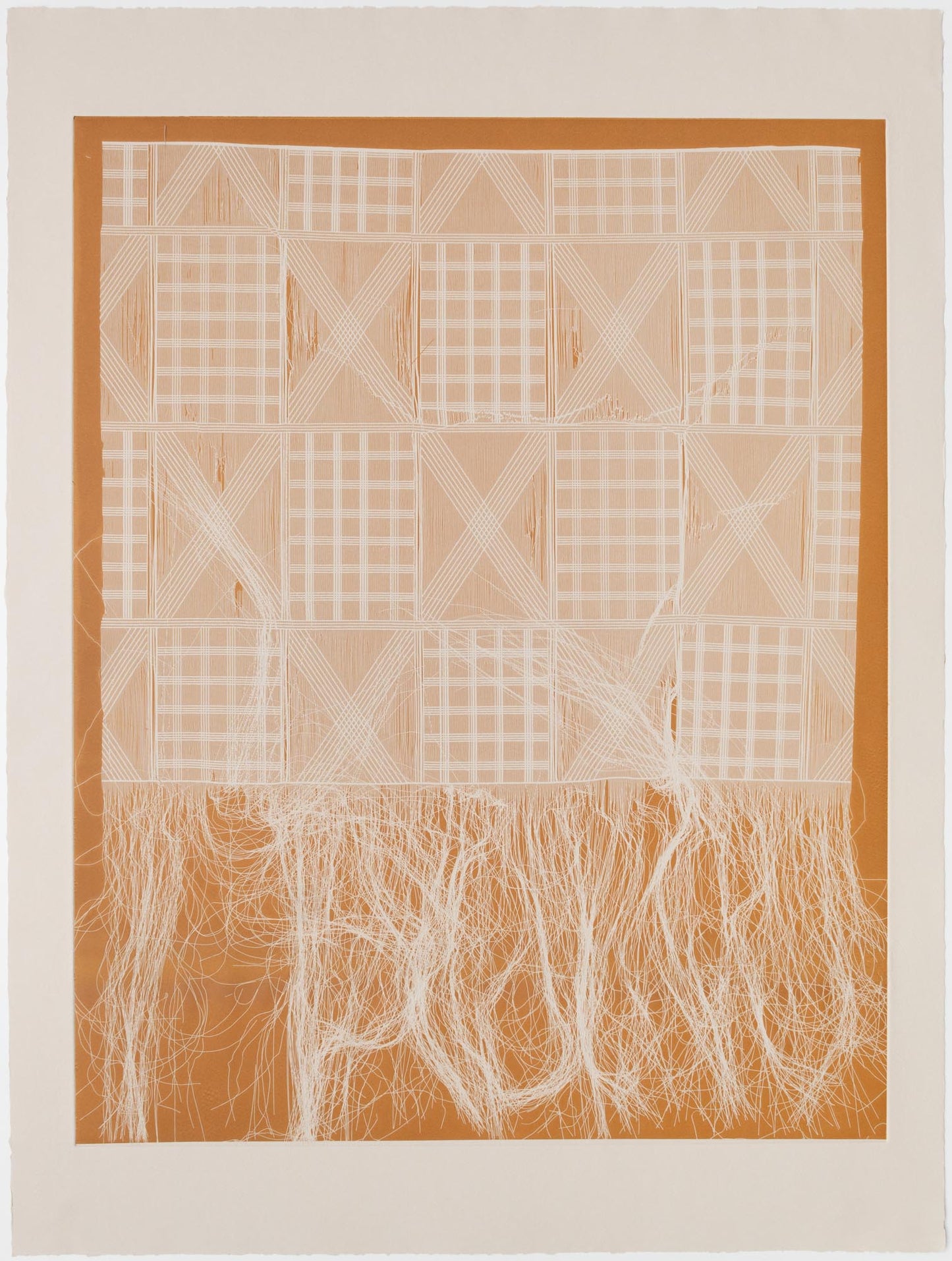 Isobel Napier Grid Resist Cross 3, in Ochre