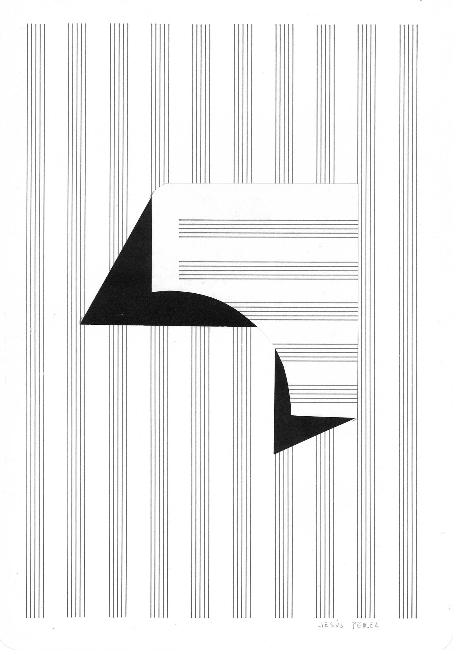 Jesús Perea Dibujo Sobre Paper Pautado N22