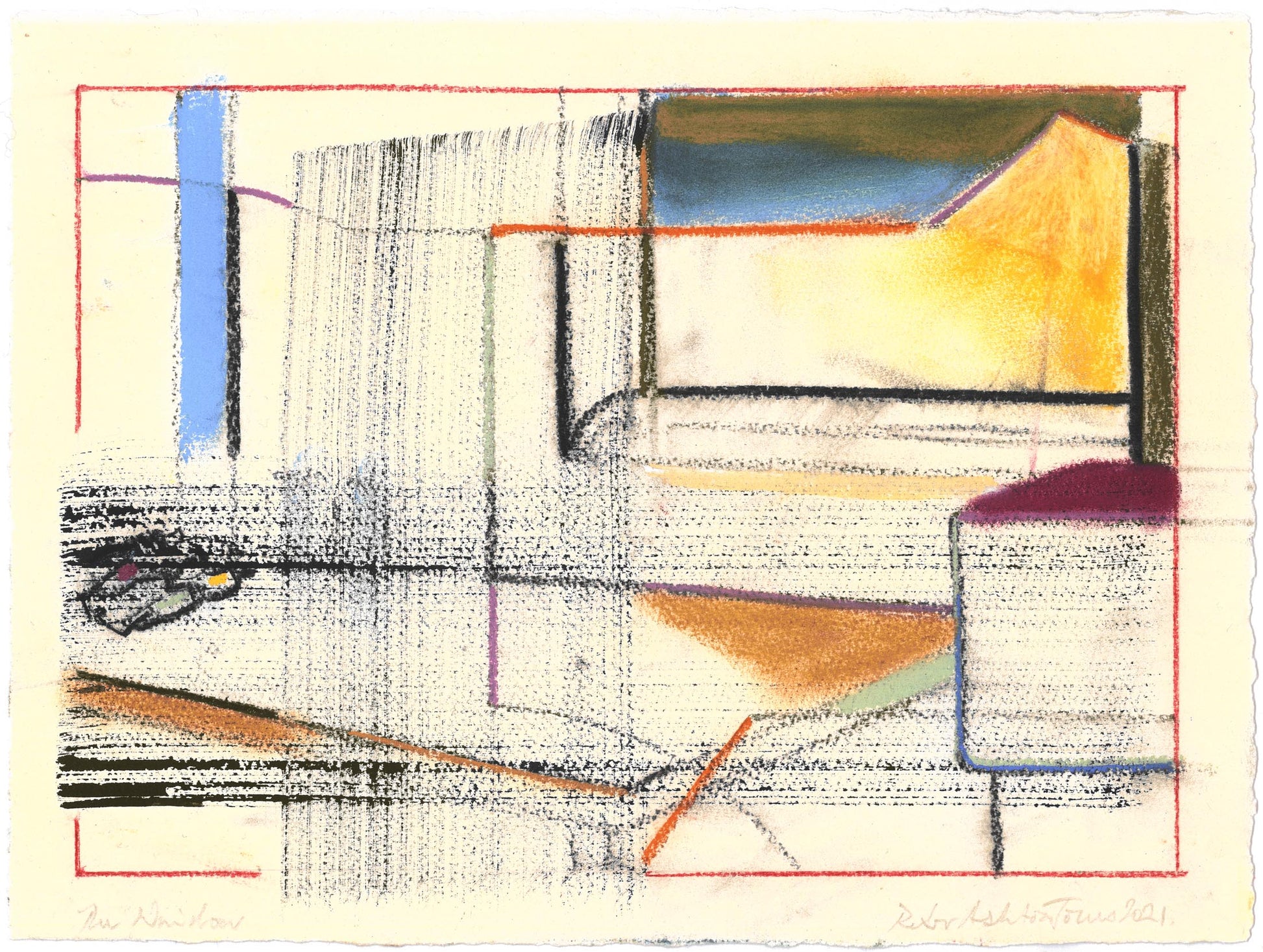 Peter Jones The Window Indianinkcharcoalpastel35x24cm