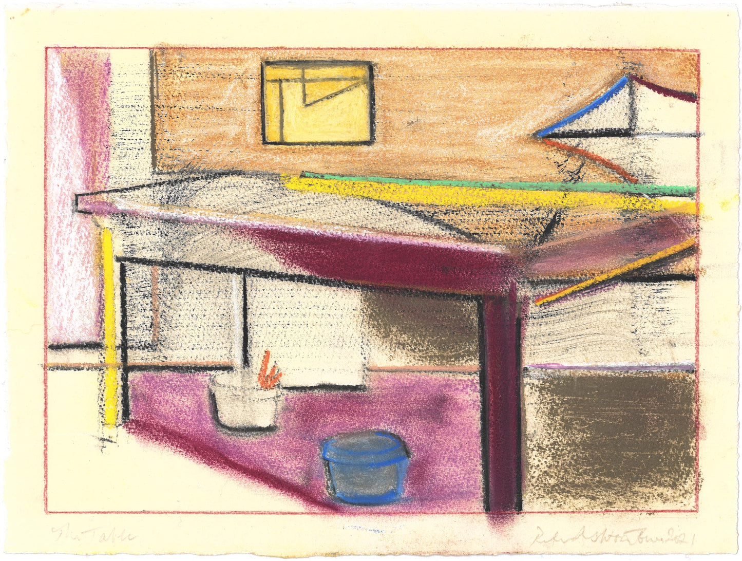 Peter Jones The Table Indianinkcharcoalpastel34x24cm