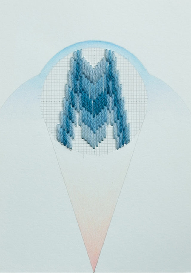 Cecilia Charlton Bargello Circle (Blue on Blue Green)