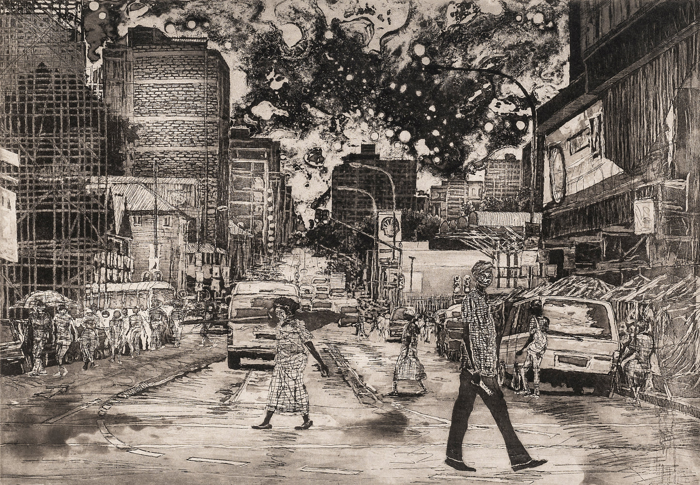 Mario Soares Johannesburg Before Covid-19. Vol III. Etching