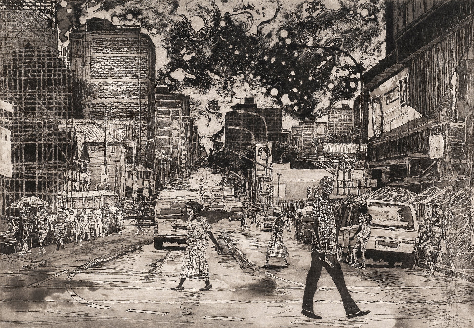 Mario Soares Johannesburg Before Covid-19. Vol III. Etching