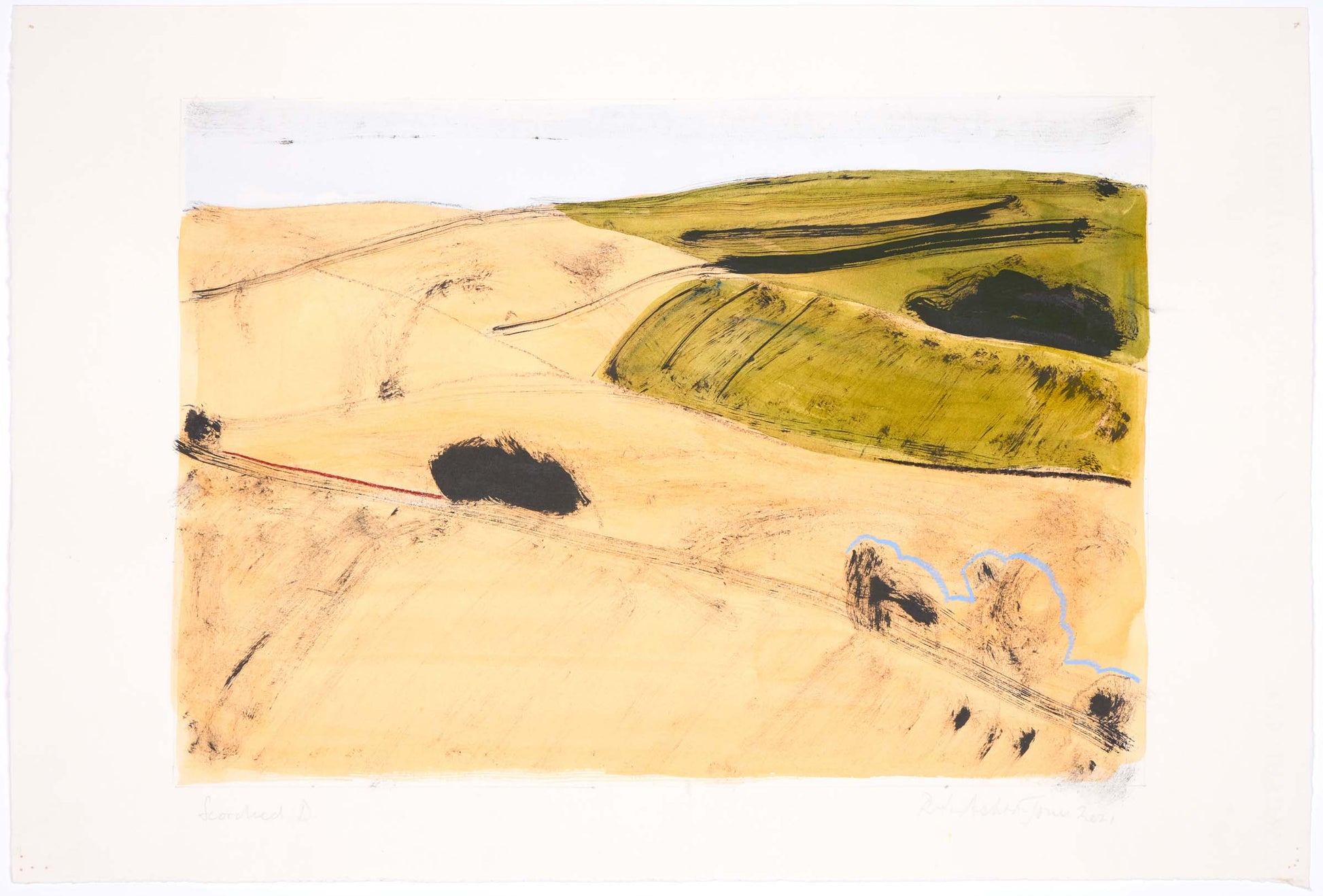 Peter Jones Scorch C Indian Inkwatercoloucharcoalpastelconte 30x42cm