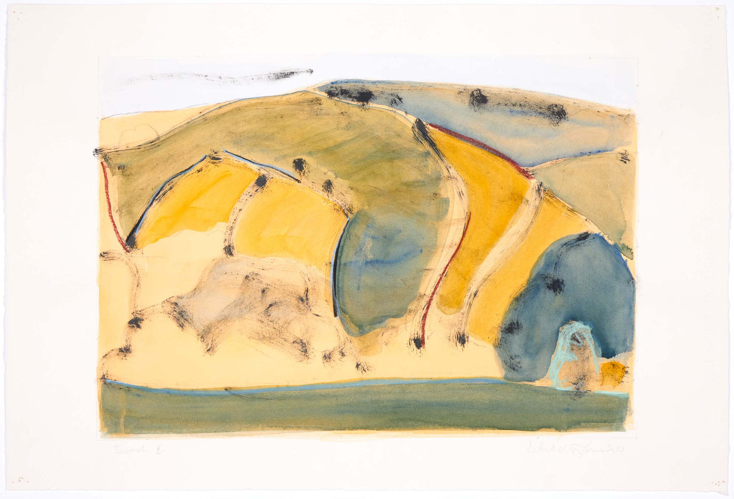 Peter Jones Scorch E Indian Inkwatercolourcharcoalpastelconte 30x42cm