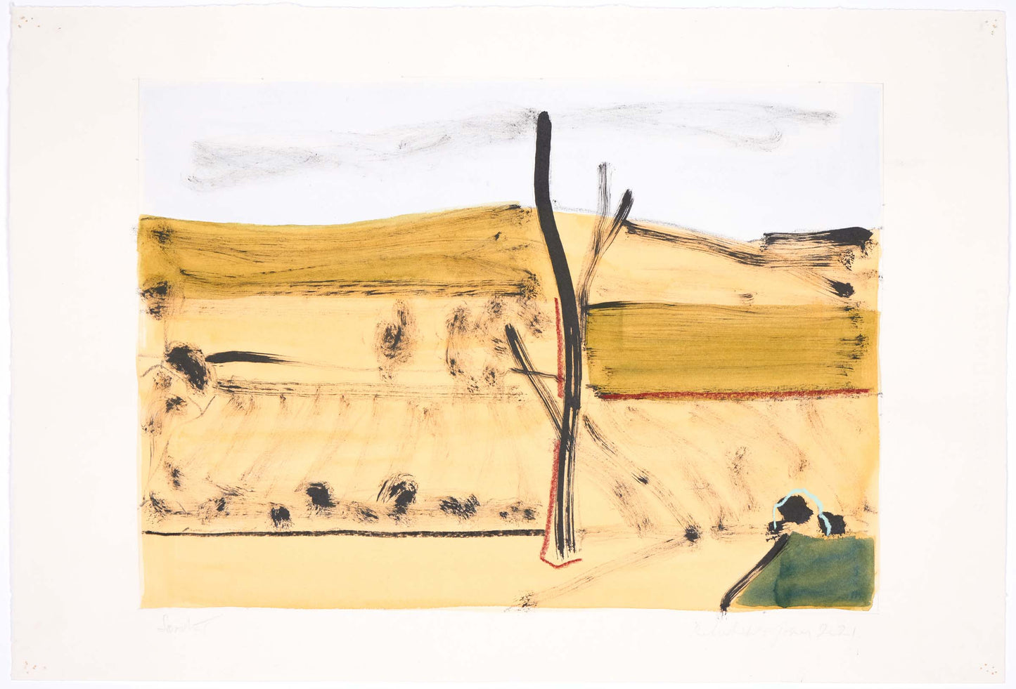 Peter Jones Scorch J Indian Inkwatercolourcharcoalpastelconte 30x42cm