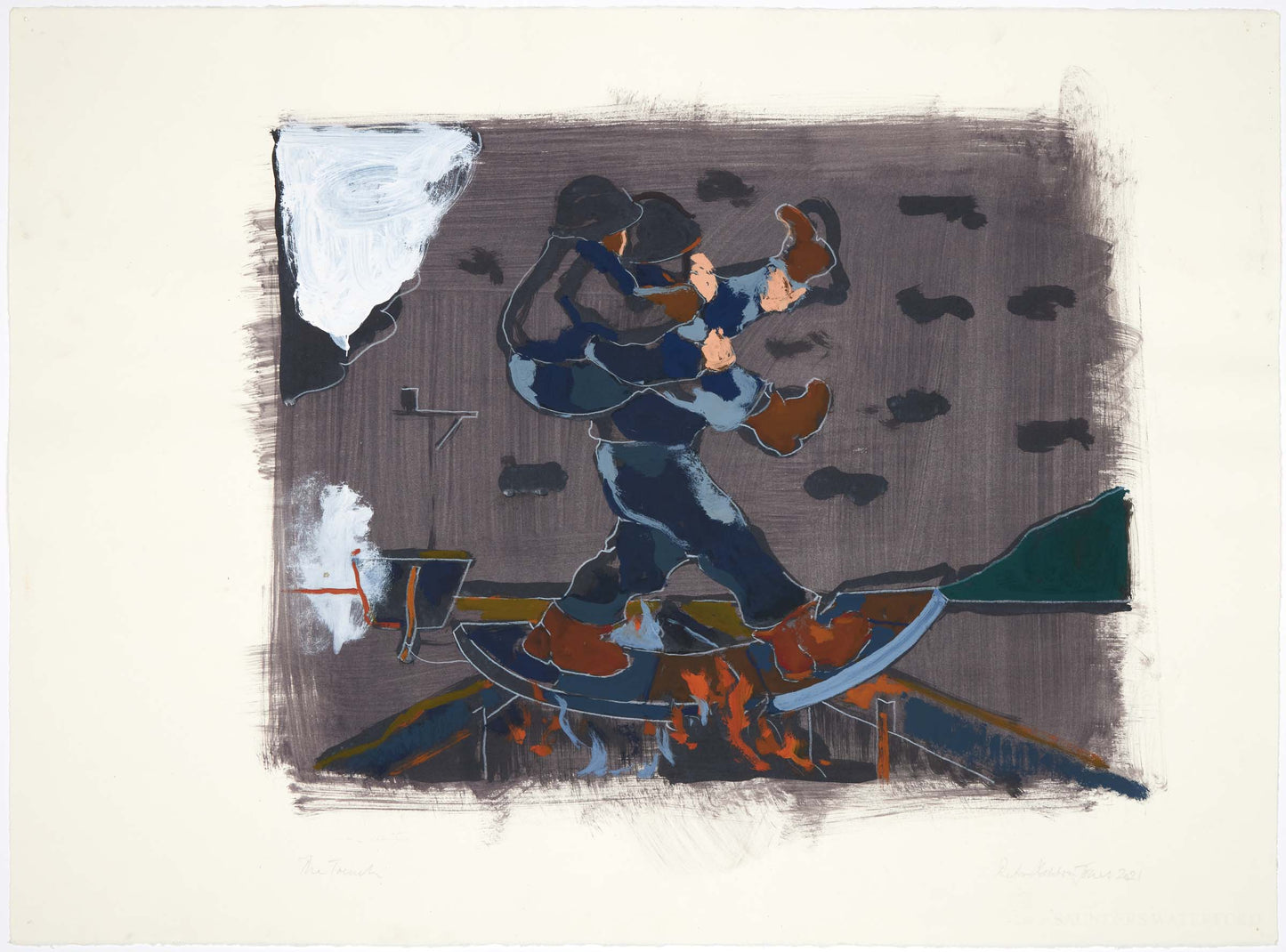 Peter Jones The Trench Indian Ink Acrylic Gouache Pencil 2021