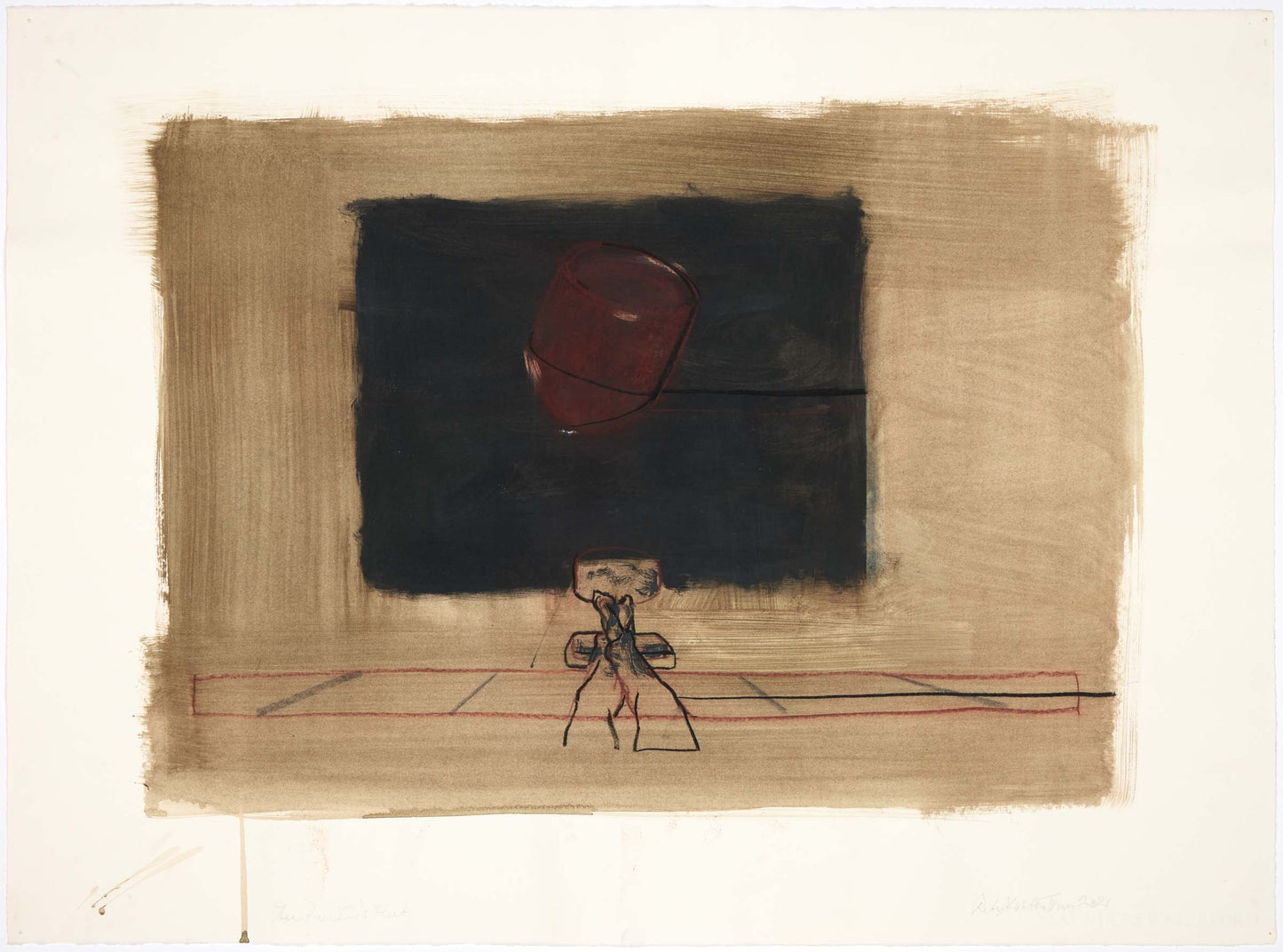 Peter Jones The Painters Feet46x82cm Indian Inkacrylicpastelcontecharcoal 2021