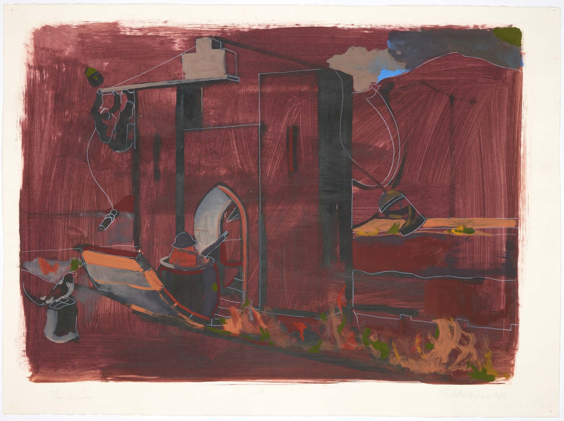 Peter Jones The Sentry52x72cminian Inkacrylicpencilgouachepastel 2021
