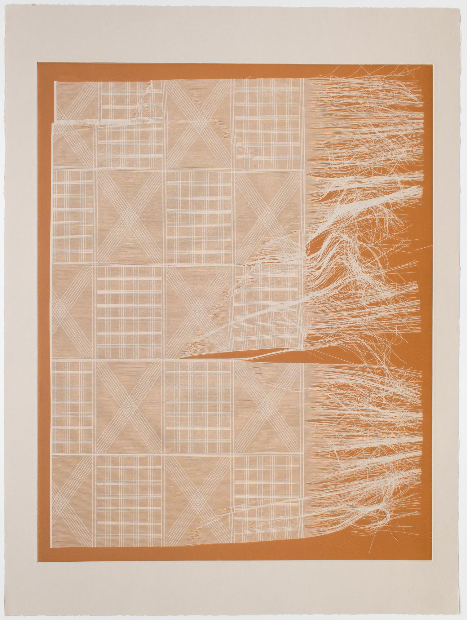Isobel Napier Grid Resist Cross 2, in Ochre