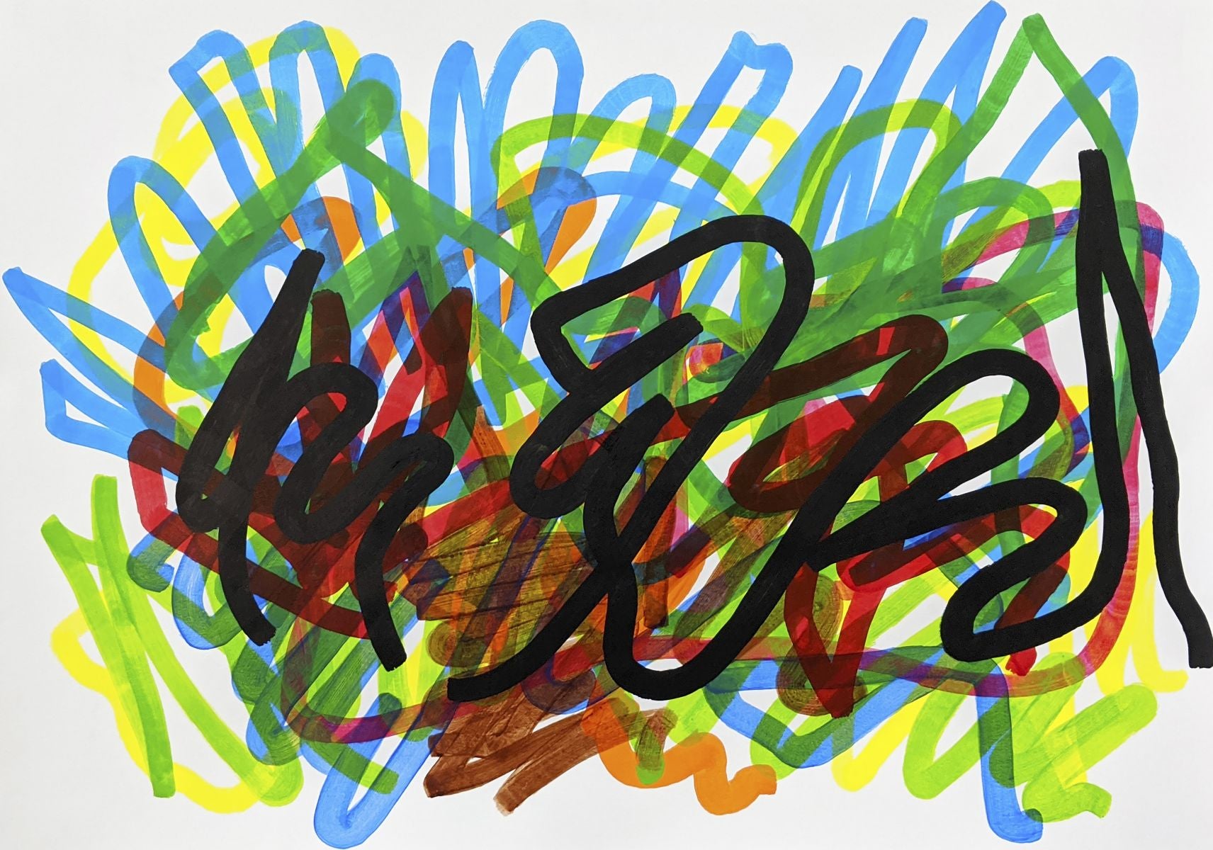 Ralph Anderson Untitled (Cartoon Man In Landscape)