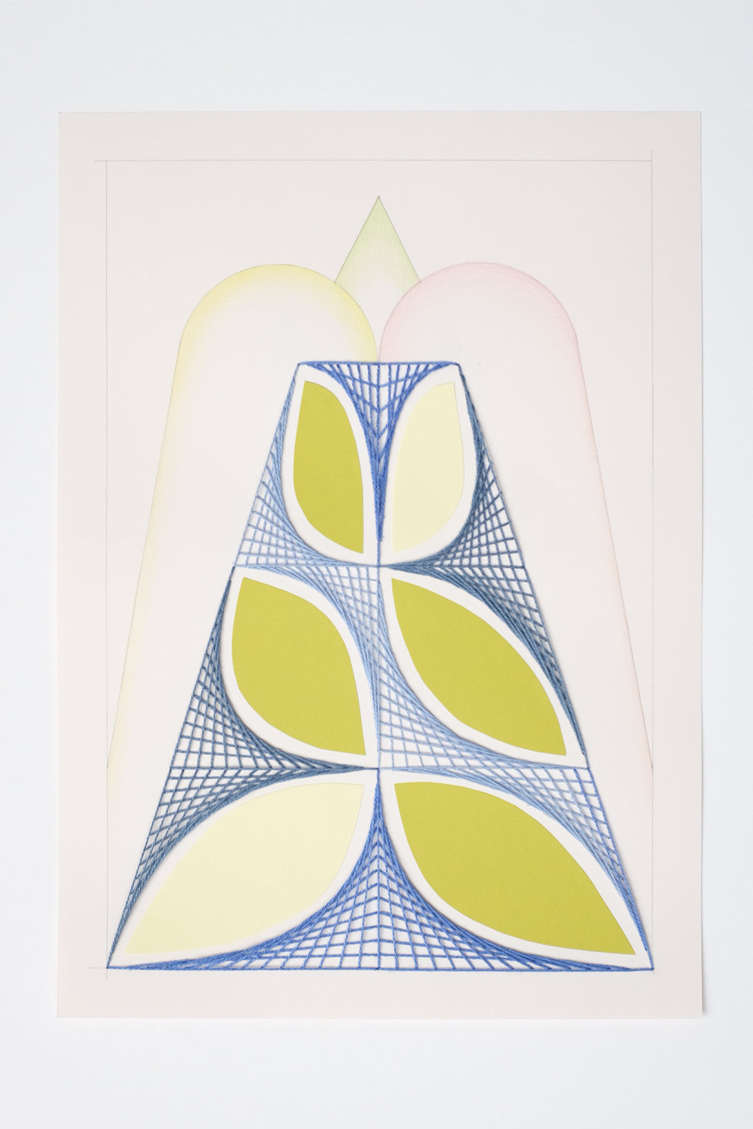 Cecilia Charlton Curve Stitching (blue on peach)