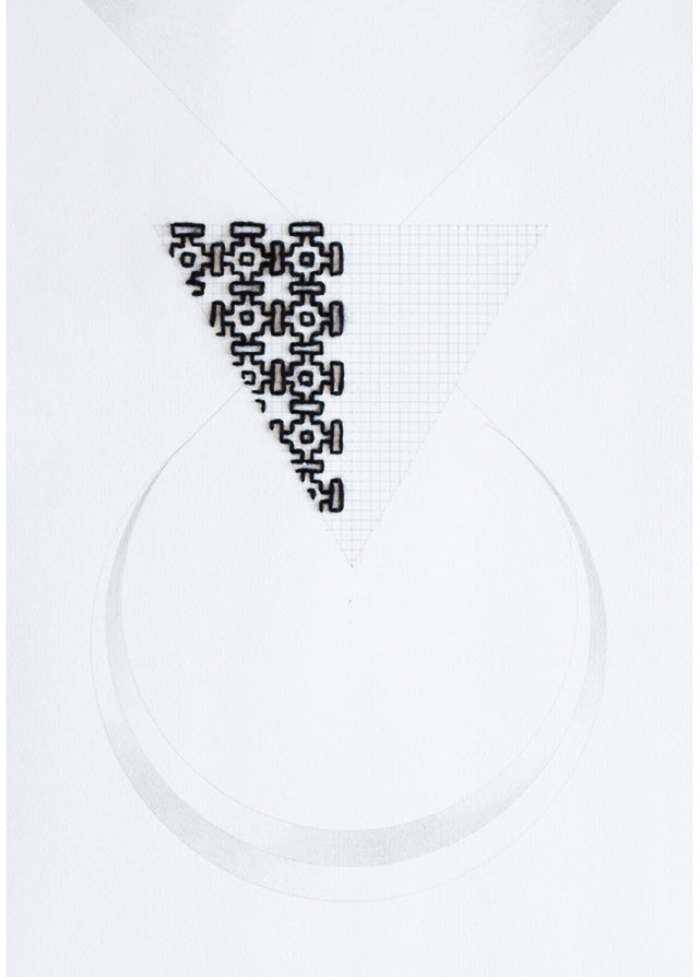 Cecilia Charlton Blackwork Triangle (Black on White 3)