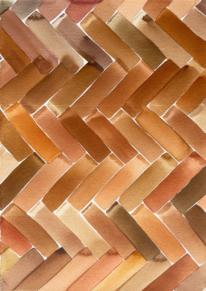 Chloë Reid Herringbone Brick Floor I
