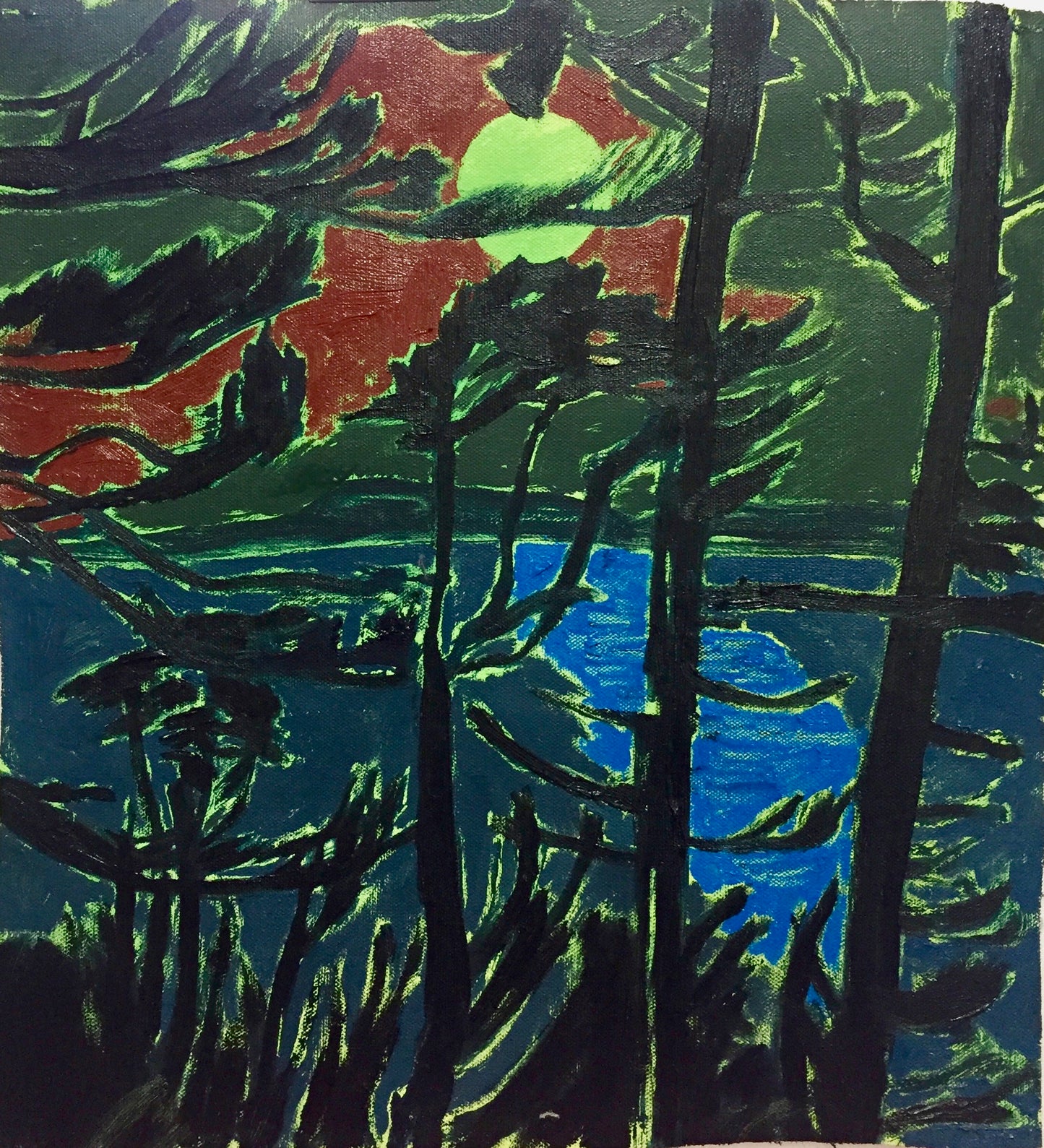 Katie Brookes Green Sun Red Sky 2