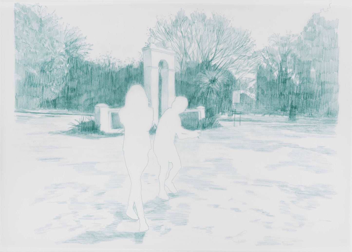 Two figures and a bell